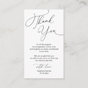 Modern Minimalist Script, Wedding Thank you  Enclosure Card