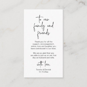 Modern Minimalist Script, Wedding Thank you Enclosure Card