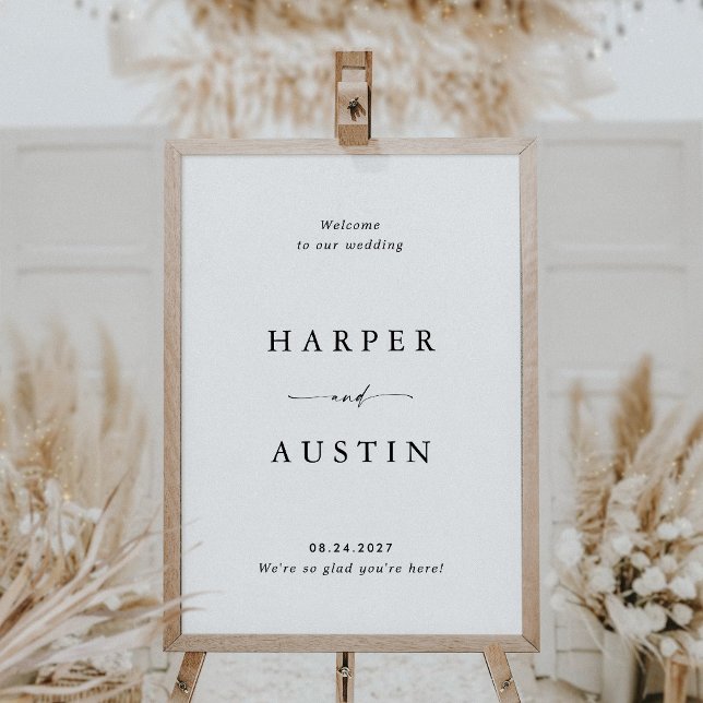 Modern Minimalist Script Wedding Welcome Sign (Creator Uploaded)