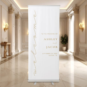 Modern Minimalist Script Welcome Wedding Retractable Banner