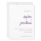 Modern Minimalist Script White and Purple Wedding