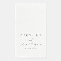 Modern Minimalist Script White Custom Wedding