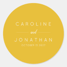 Modern Minimalist Script Yellow Custom Wedding