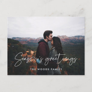 Modern minimalist Season's Greetings photo Postcard