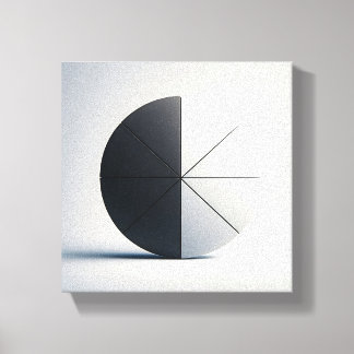 Modern Minimalist Segmented Sphere Art - Abstract Canvas Print