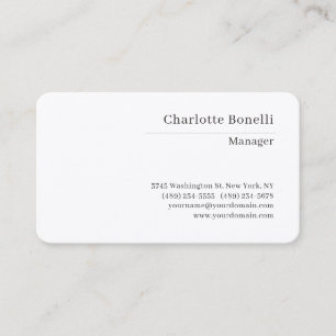 Modern Minimalist Serif Font Plain Premium Silk Business Card