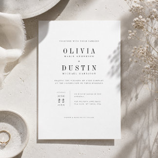 Modern Minimalist Serif Wedding Invitation