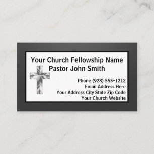 Modern Minimalist Shaded Black Church Pastor Business Card