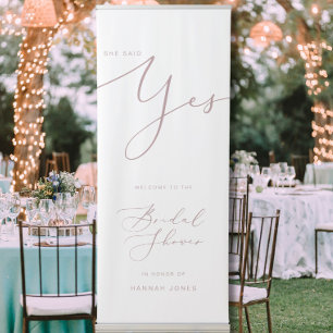 Modern Minimalist She Said Yes Bridal Welcome Sign
