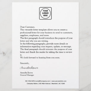 Modern Minimalist Signature Logo Business Design Custom Letterhead