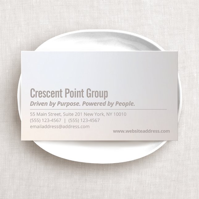 Modern Minimalist Silver Metallic Gradient  Business Card (Creator Uploaded)