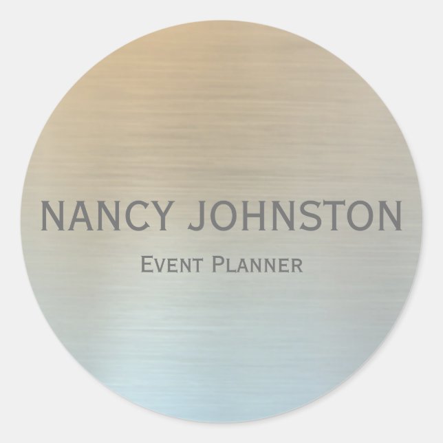 Modern Minimalist Silver Reflection Classic Round Sticker (Front)