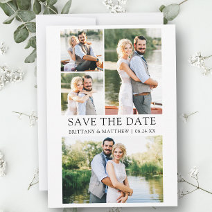 Modern Minimalist Simple 4 Photos Save The Date