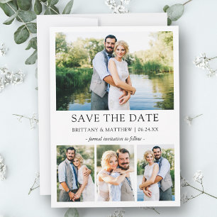 Modern Minimalist Simple 4 Photos Save The Date