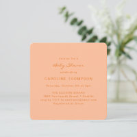Modern Minimalist Simple Baby Shower Peach Square