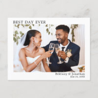 Modern Minimalist Simple Best Day Ever Wedding