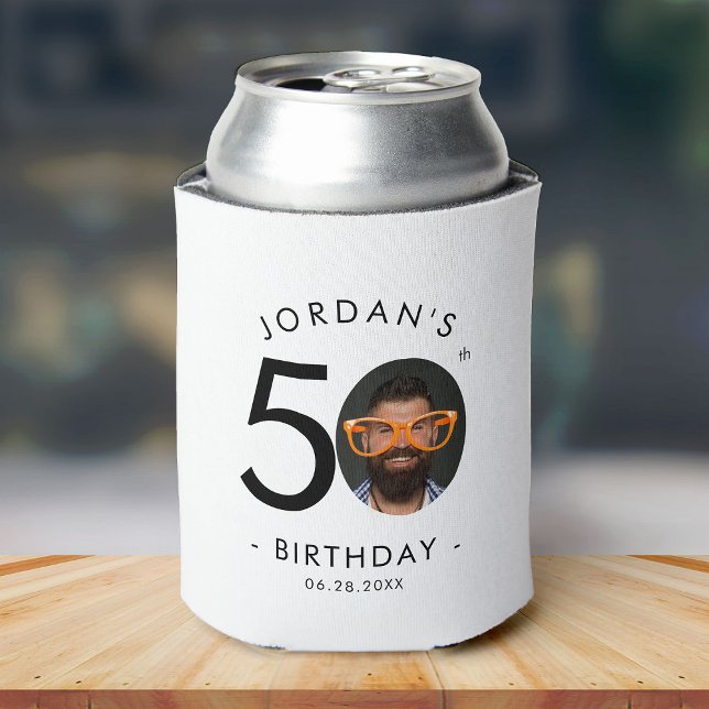 Modern Minimalist Simple Birthday Party Can Cooler (Creator Uploaded)