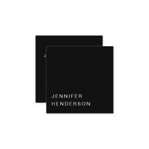 Modern minimalist simple black professional square business card