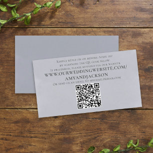 Modern Minimalist Simple Blue QR Code Website Enclosure Card