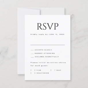 Modern Minimalist Simple Bold Arch Detail Wedding RSVP Card