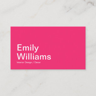 Modern Minimalist Simple Bold Pink Business Card