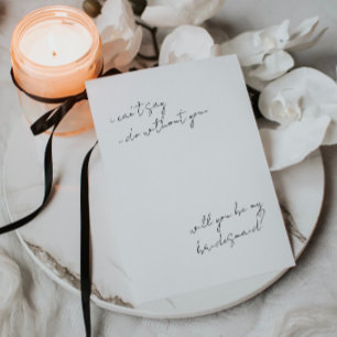 Modern Minimalist Simple Bridesmaid Proposal Card