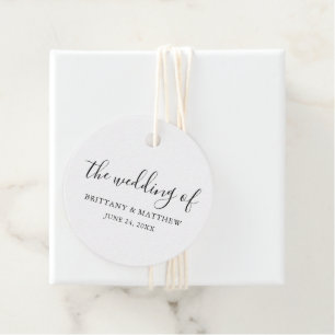 Modern Minimalist Simple Calligraphy Wedding Favour Tags