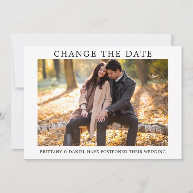 Modern Minimalist Simple Change The Date Card (Front)