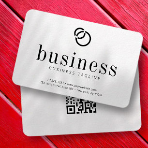 Modern Minimalist Simple Chic Logo Scan QR Code Business Card