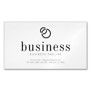 Modern Minimalist Simple Chic Logo Scan QR Code Magnetic Business Card