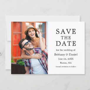Modern Minimalist Simple Couple Photo Save The Date