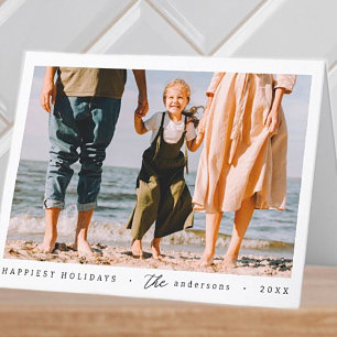 Modern Minimalist Simple Custom Family Holiday Card