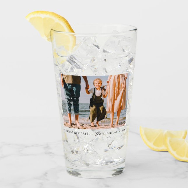 Modern Minimalist Simple Custom Family Photo Glass (Front Ice)