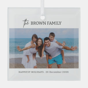 Modern Minimalist Simple Custom Family Photo Glass Tree Decoration