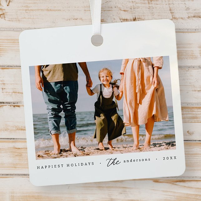 Modern Minimalist Simple Custom Family Photo Metal Tree Decoration (Creator Uploaded)