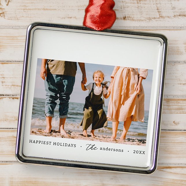 Modern Minimalist Simple Custom Family Photo Metal Tree Decoration (Creator Uploaded)