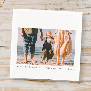 Modern Minimalist Simple Custom Family Photo Napkin