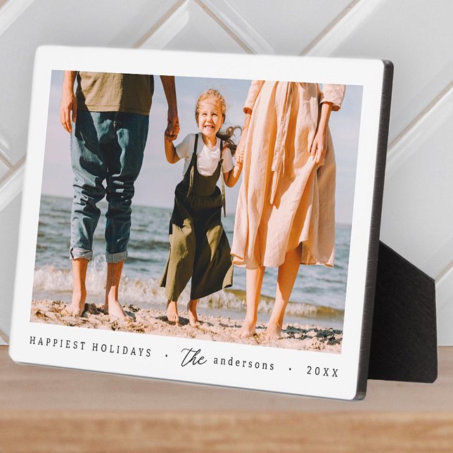 Modern Minimalist Simple Custom Family Photo Plaque (Creator Uploaded)