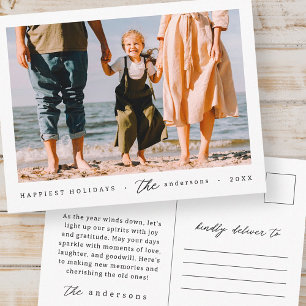 Modern Minimalist Simple Custom Family Photo Postcard