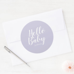 modern minimalist simple cute baby shower classic round sticker