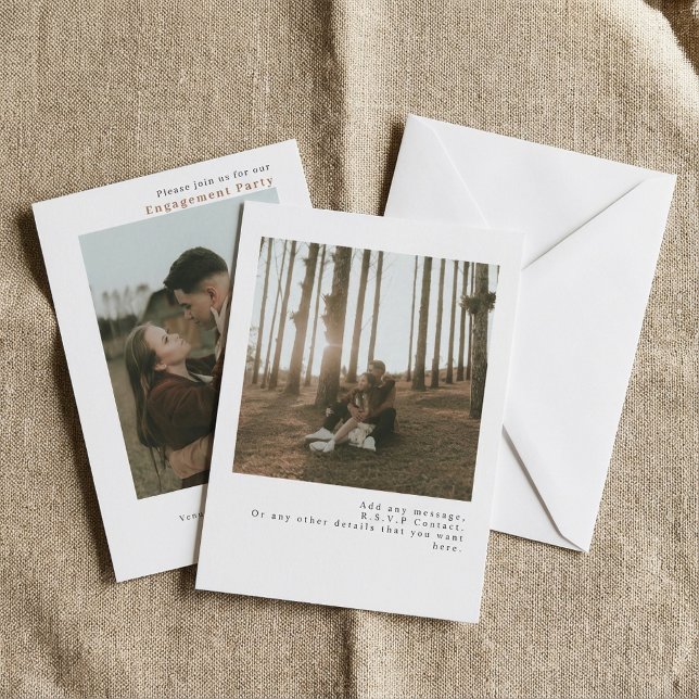 Modern Minimalist Simple double Photo Wedding Invitation (Modern Minimalist Simple double Photo Wedding Invitation.)