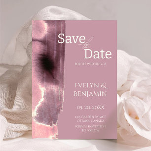 Modern, Minimalist, Simple, Dusty Rose Mauve Save The Date