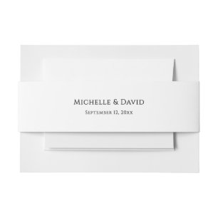 Modern Minimalist Simple Elegant Wedding  Invitation Belly Band