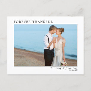 Modern Minimalist Simple Forever Thankful Framed Postcard