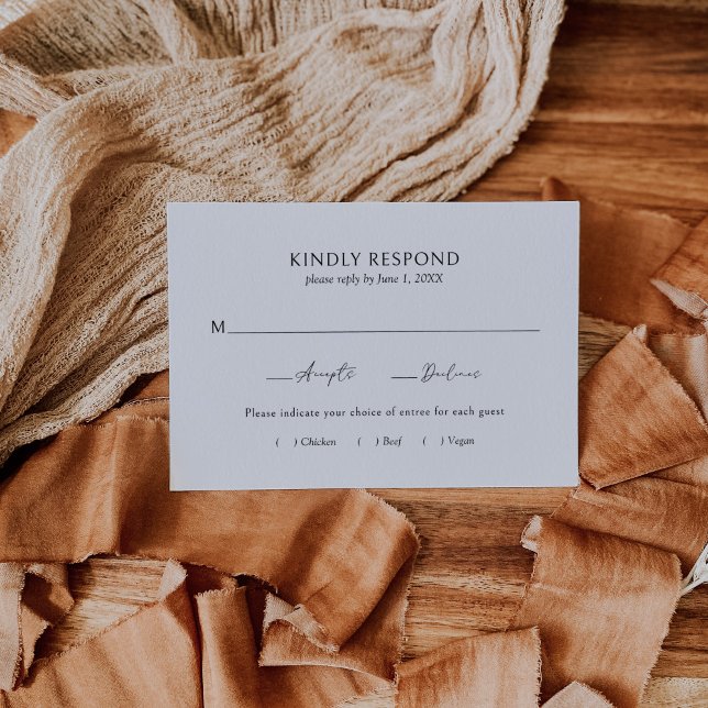 Modern Minimalist Simple Formal Elegant Wedding RSVP Card (Creator Uploaded)