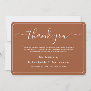 Modern Minimalist Simple Funeral Thank You Note Card