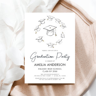 Modern Minimalist Simple Graduation Party Invitation
