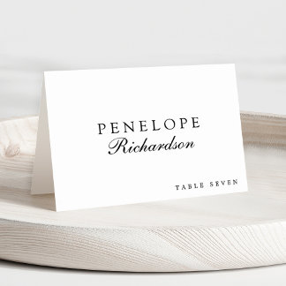 Modern Minimalist Simple Guest Name  Place Card
