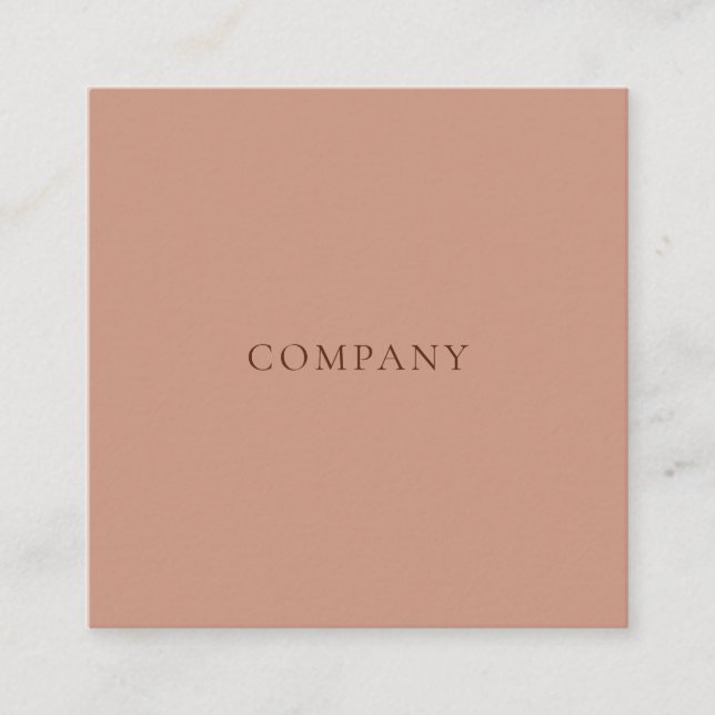 Modern Minimalist Simple Layout Typo Warm Coffee Square Business Card (Front)