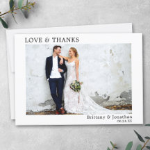 Modern Minimalist Simple Love and Thanks Wedding